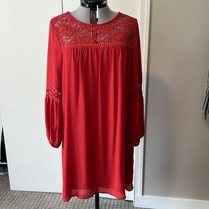 Unique beautiful rusty/ burnt orange dress.
